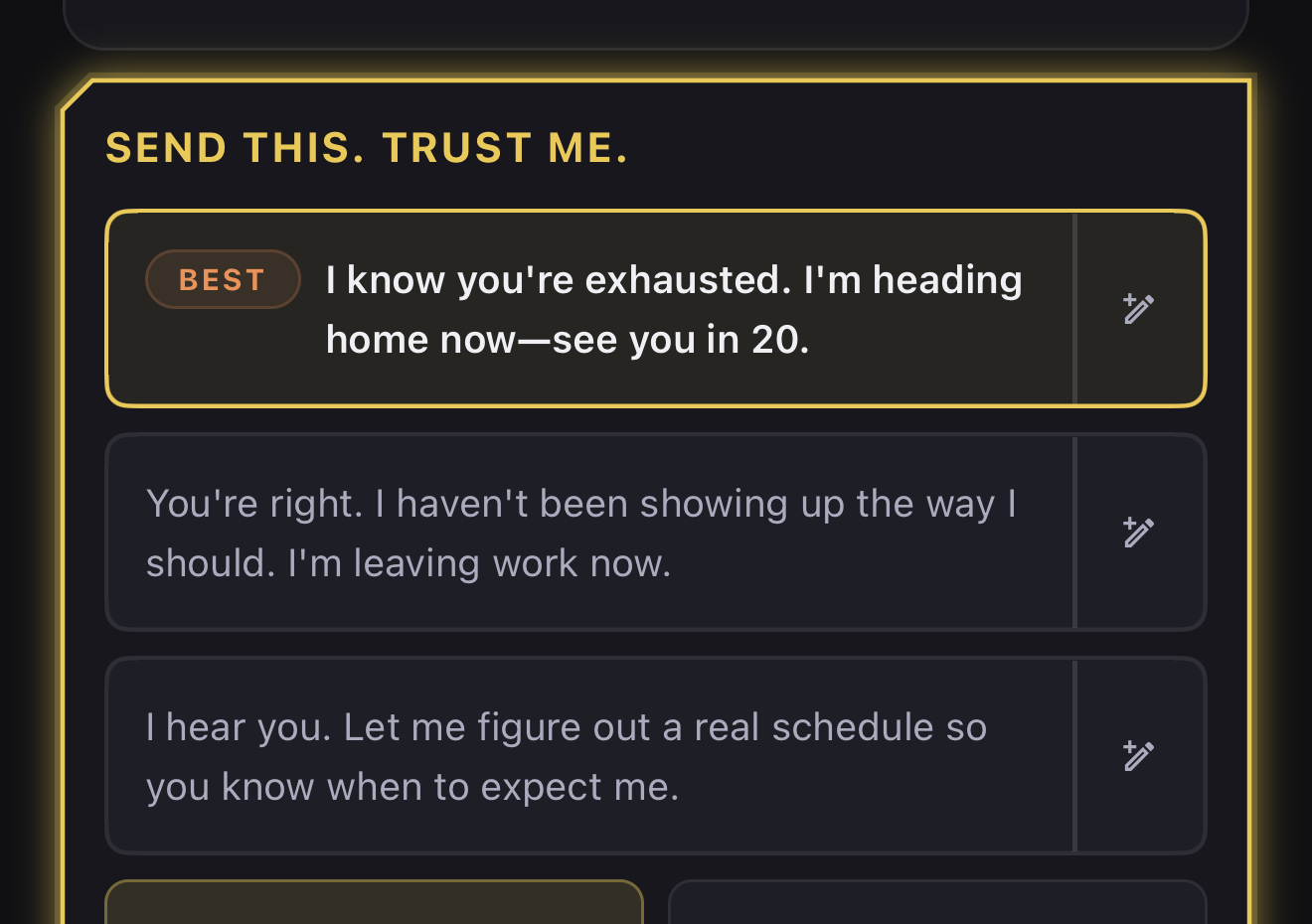 One-Tap Reply Suggestions